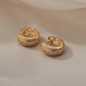 Accessoire mode : boucle d'oreille ronde en acier inoxydable