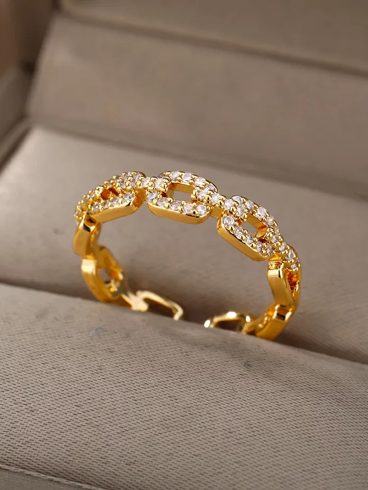 Anneau doré en acier inoxydable