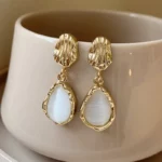 Boucle d'oreille pampille en acier inoxydable, accessoire chic et durable