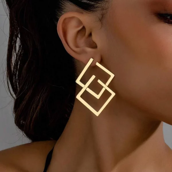 Bijoux acier inoxydable : boucle d'oreille losange