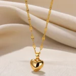 Collier en acier inoxydable avec pendentif petit cœur élégant