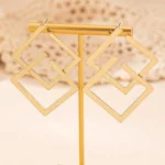 Boucle d'oreille tendance en acier inoxydable losange