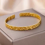 Bracelet texturé en acier inoxydable, accessoire de mode intemporel