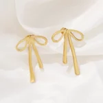 Bijoux boucle d'oreille en acier inoxydable avec design de noeud