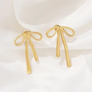 Bijoux boucle d'oreille en acier inoxydable avec design de noeud