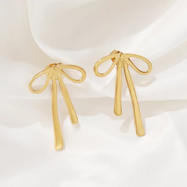Bijoux boucle d'oreille en acier inoxydable avec design de noeud