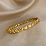 Accessoire mode bracelet acier inoxydable cœur minimaliste