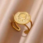 Bague en acier inoxydable élégante pour homme et femme