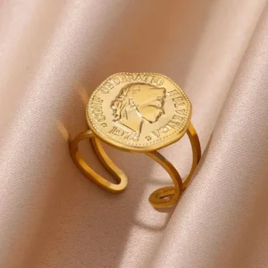 Bague en acier inoxydable élégante pour homme et femme