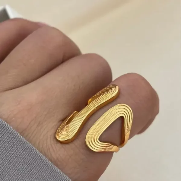 Bague en acier inoxydable avec design fileté, idéal pour les cadeaux