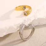 Bague acier inoxydable étoile filante, cadeau parfait pour elle