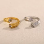 Accessoire de mode : Bague étoile filante en acier inoxydable