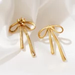 Bijoux en acier inoxydable : boucle d'oreille noeud moderne