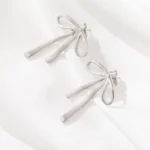 Boucle d'oreille noeud en acier inoxydable, accessoire tendance