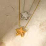 Collier en acier inoxydable avec motif étoile, parfait pour un cadeau