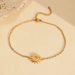 Accessoire mode bracelet en acier inoxydable design soleil