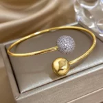 Bracelet boule en acier inoxydable, accessoire tendance pour hommes et femmes