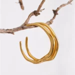 Boucles d'oreilles en acier inoxydable irrégulières, élégantes et modernes