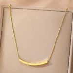 Accessoire de mode : collier acier inoxydable avec barre décorative