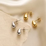 Boucle d'oreille en acier inoxydable, design goutte tendance