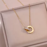 Collier en acier inoxydable, horloge vintage pour hommes et femmes